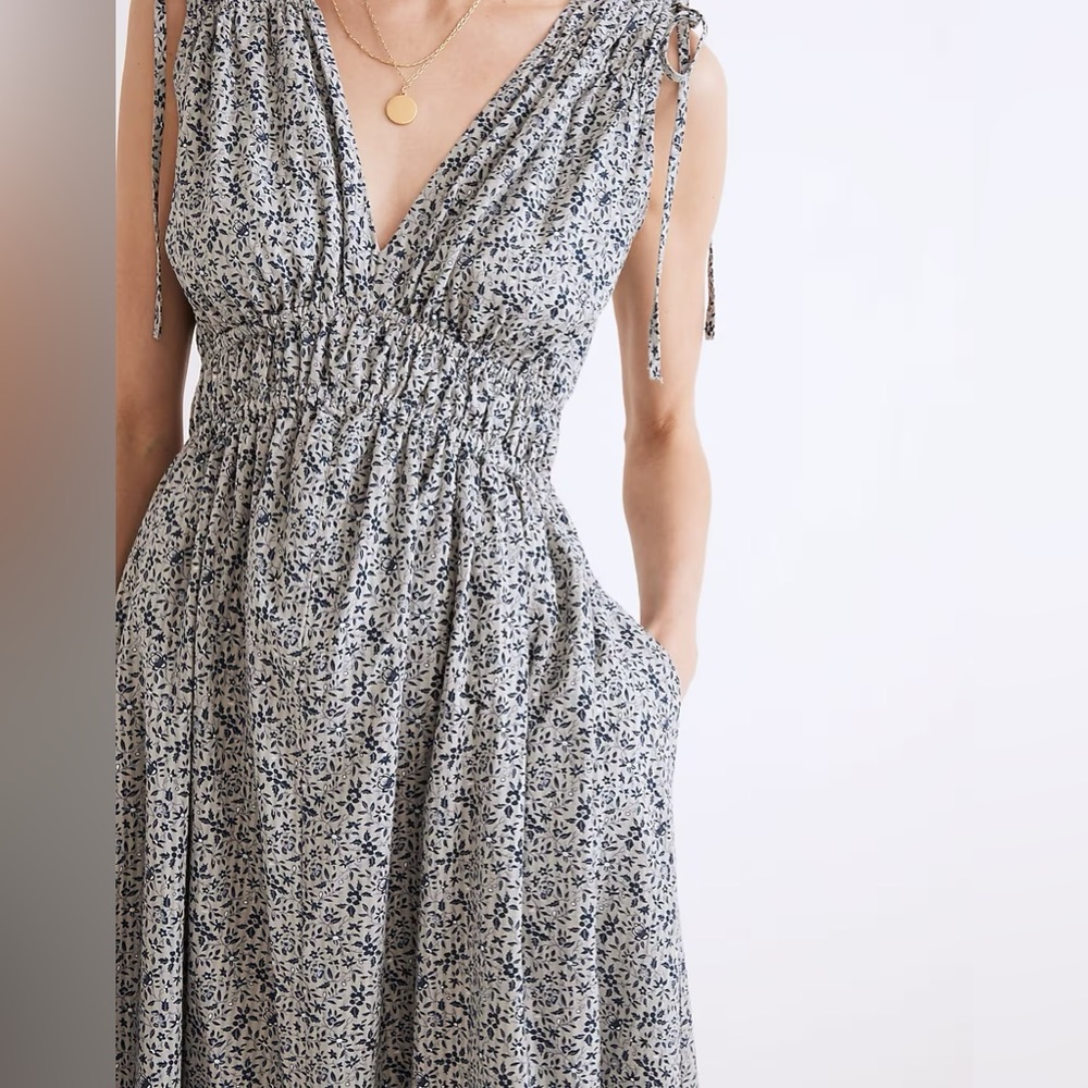 Madewell Sophia Smocked Midi Dress in Florentine Floral